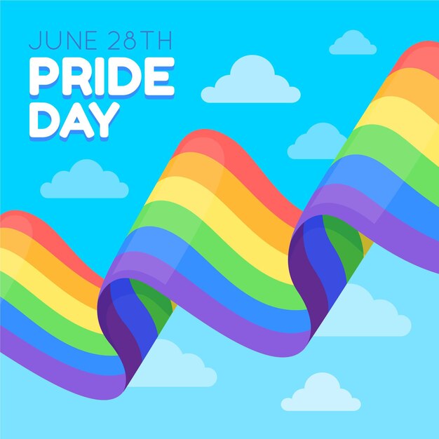 Pride day flag sullo sfondo del cielo