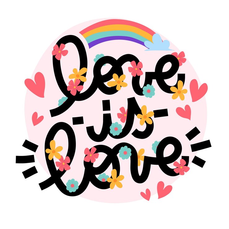 Vettore gratuito pride day lettering con arcobaleno