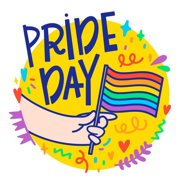 Pride day lettering concept