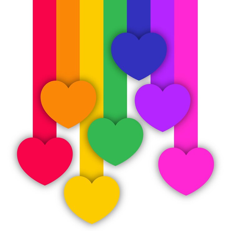 Vettore gratuito pride heart lines