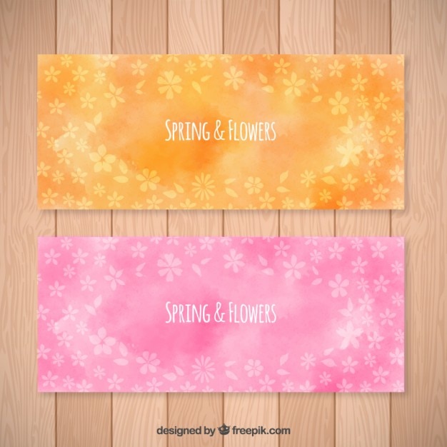 Vettore gratuito primavera e fiori banner