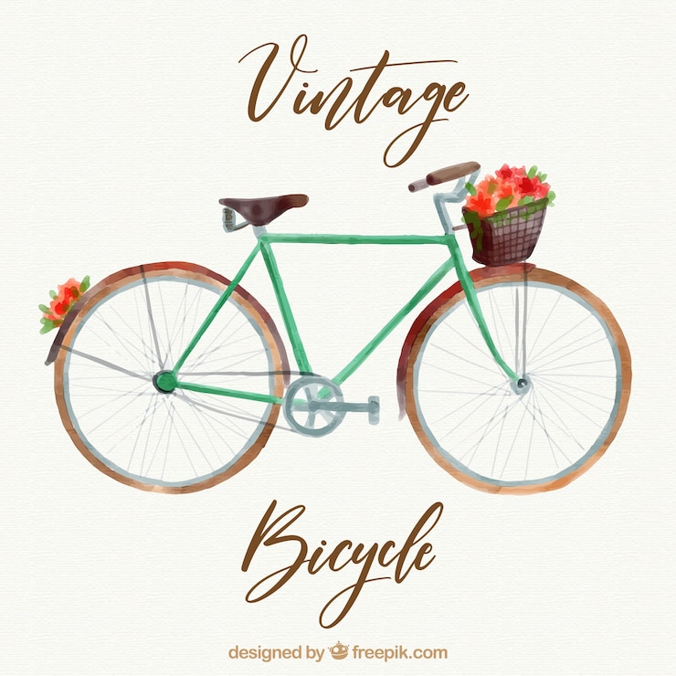 Vettore gratuito priorità bassa astratta di bicicletta dell&#39;acquerello classico