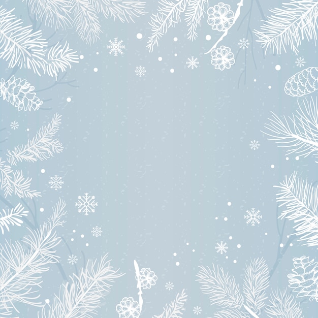 Priorità bassa blu con il vettore della decorazione di inverno