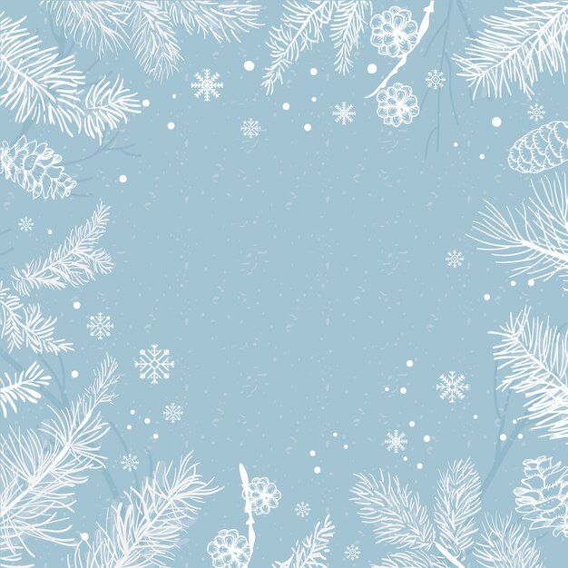 Priorità bassa blu con il vettore della decorazione di inverno