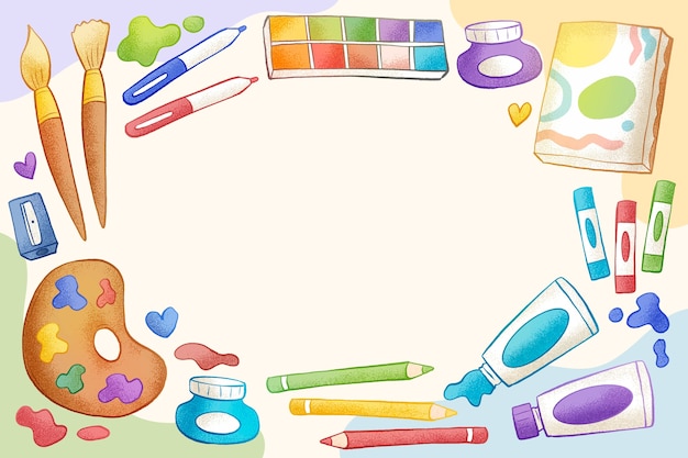 Priorità bassa dei rifornimenti di arte disegnata a mano