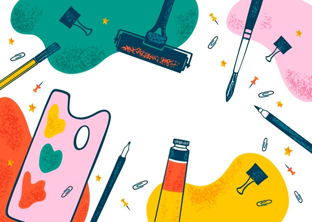 Priorità bassa dei rifornimenti di arte disegnata a mano