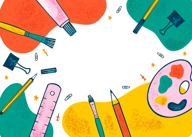 Priorità bassa dei rifornimenti di arte disegnata a mano
