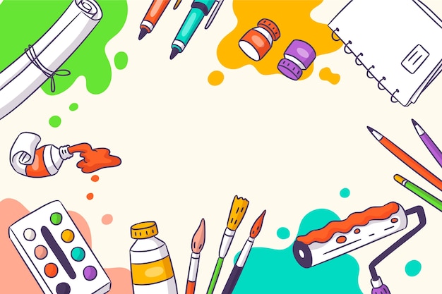 Priorità bassa dei rifornimenti di arte disegnata a mano