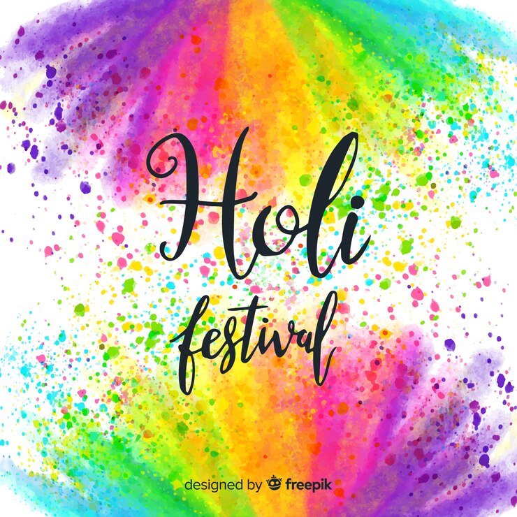 Vettore gratuito priorità bassa del festival di holi dell'acquerello