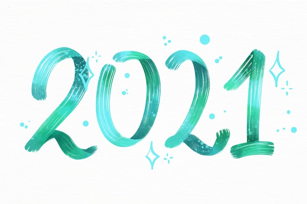 Priorità bassa dell'acquerello del nuovo anno 2021
