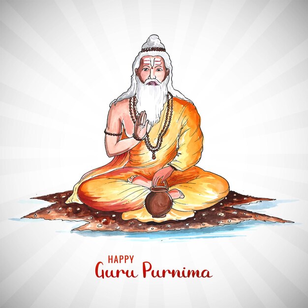 Priorità bassa della cartolina d'auguri di celebrazione di Guru purnima