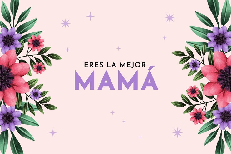 Vettore gratuito priorità bassa della festa della mamma dell'acquerello in spagnolo