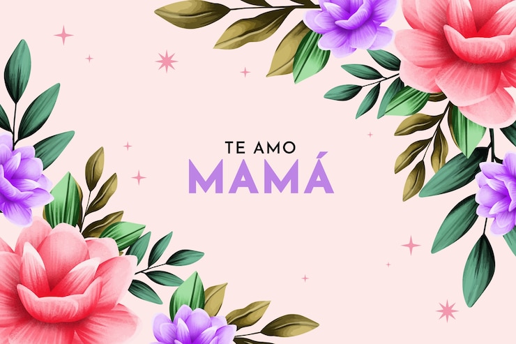 Vettore gratuito priorità bassa della festa della mamma dell'acquerello in spagnolo
