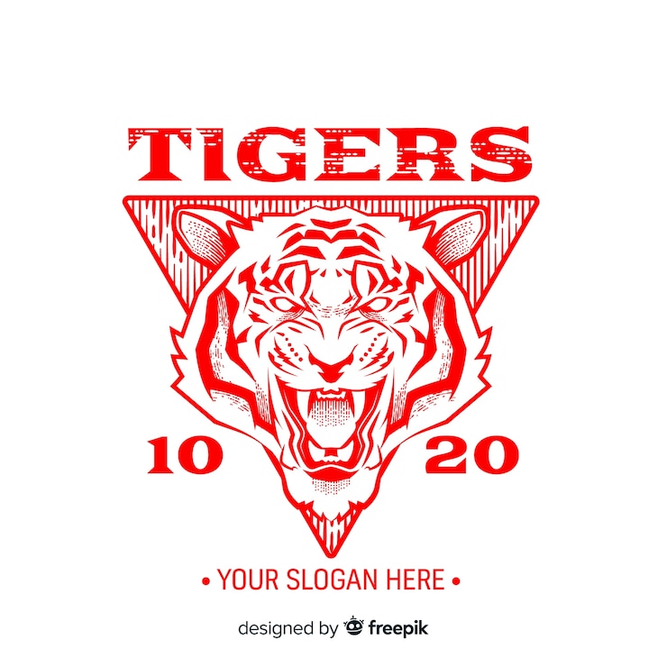 Vettore gratuito priorità bassa della tigre di slogan
