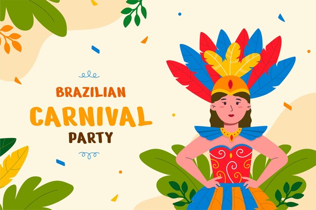 Priorità bassa di celebrazione di carnevale brasiliano piatto