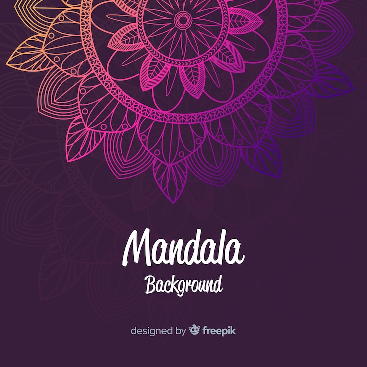 Vettore gratuito priorità bassa di concetto colorato mandala sfumatura