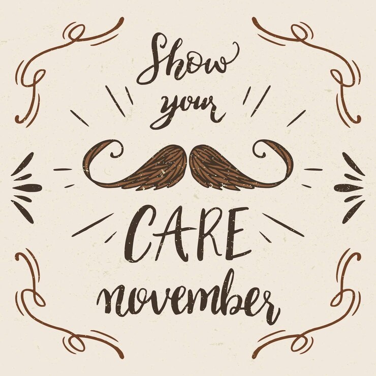 Vettore gratuito priorità bassa di consapevolezza dei baffi di movember con iscrizione