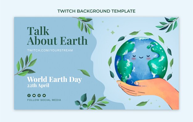 Priorità bassa di contrazione del giorno della terra dell'acquerello