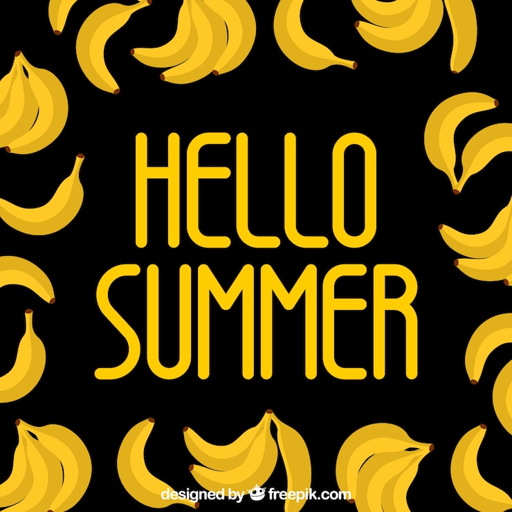 Vettore gratuito priorità bassa di estate con banane in stile piano