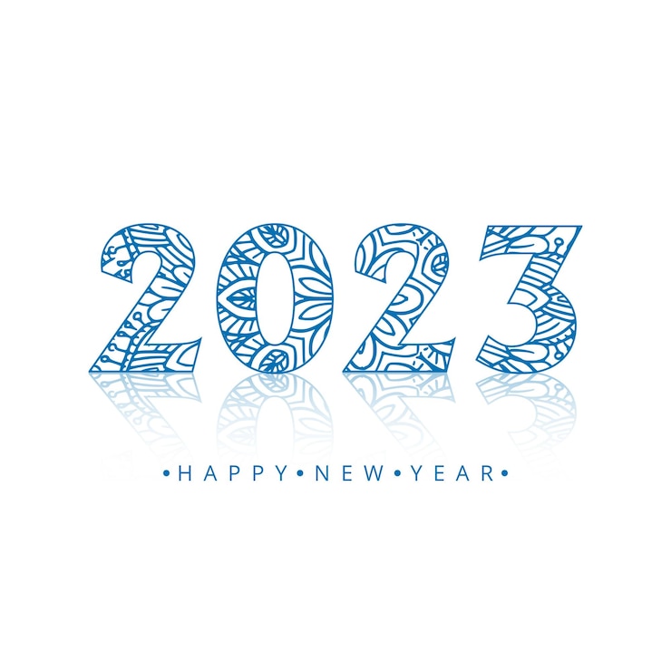 Vettore gratuito priorità bassa di festa di celebrazione della carta di festa del nuovo anno 2023