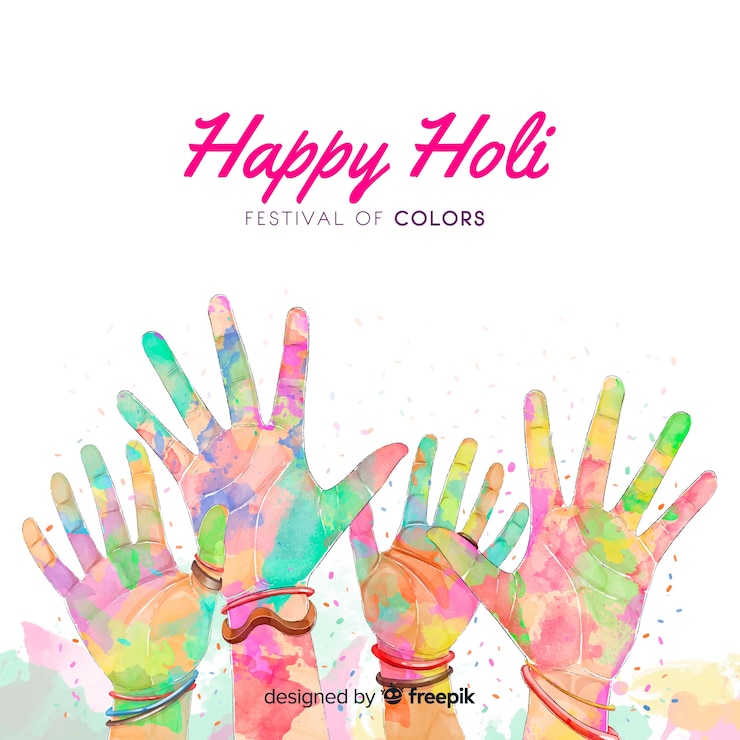 Vettore gratuito priorità bassa di festival di acquerello holi