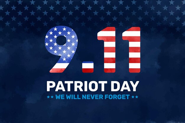 Priorità bassa di giorno del patriota dell'acquerello 9.11