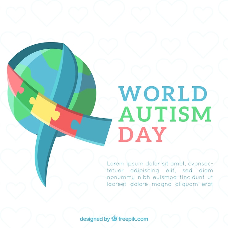 Vettore gratuito priorità bassa di giorno di autismo in stile piano