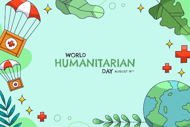 Priorità bassa di giorno umanitario mondo disegnato a mano