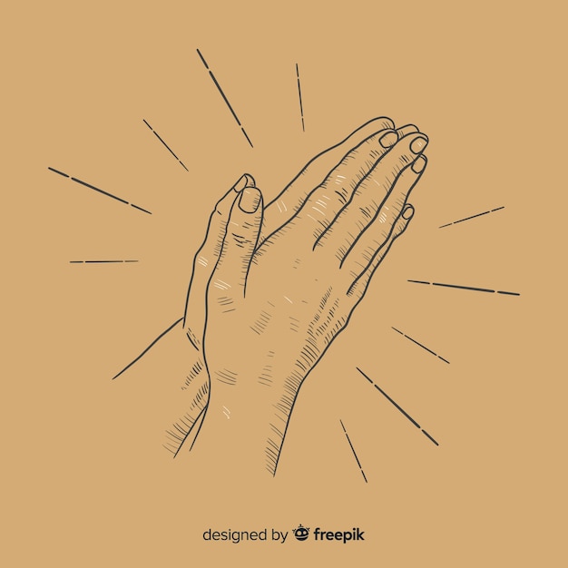 Priorità bassa di preghiera disegnata a mano mani