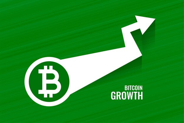 Priorità bassa di stile della freccia verde di crescita di Bitcoin