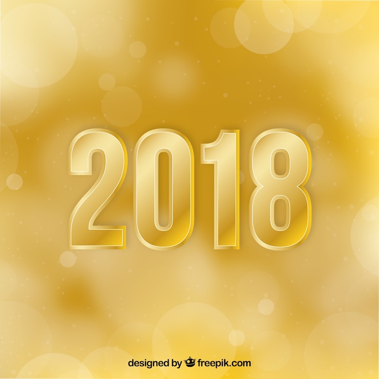 Vettore gratuito priorità bassa dorata del bokeh di nuovo anno