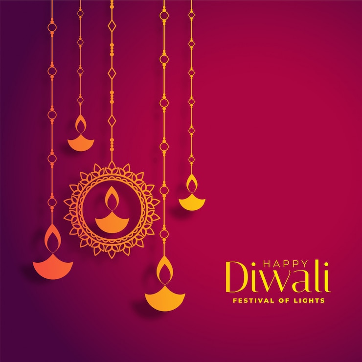 Vettore gratuito priorità bassa felice decorativa di festival di diwali