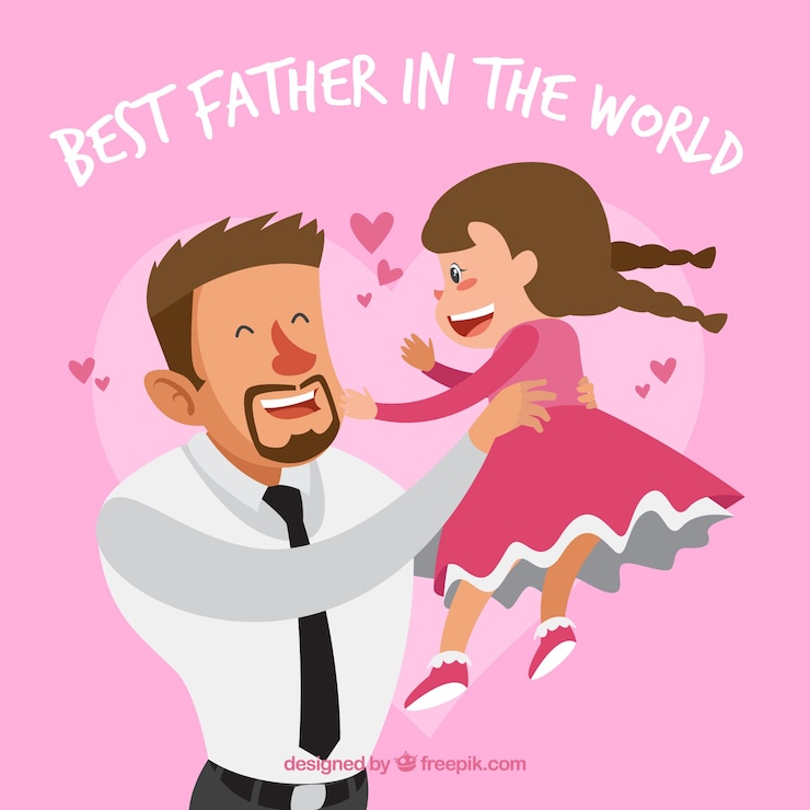 Vettore gratuito priorità bassa felice di festa del papà con la famiglia felice