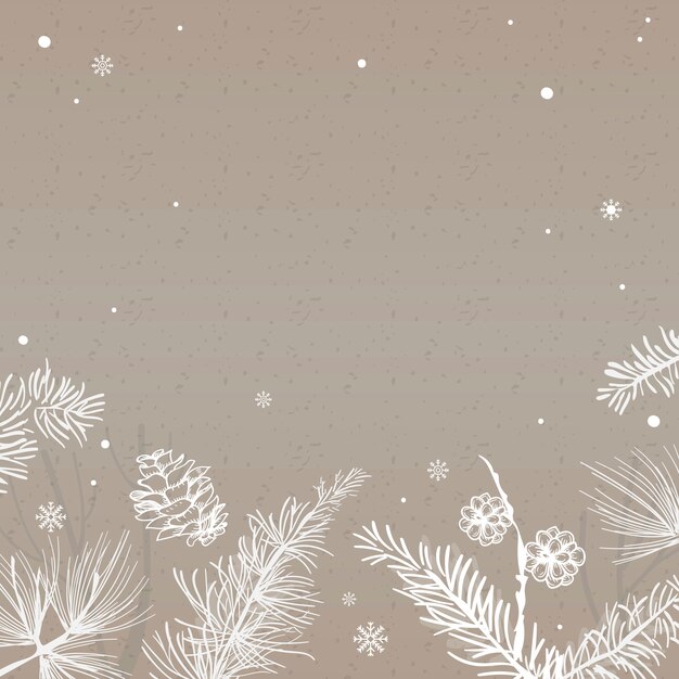 Priorità bassa grigia con il vettore della decorazione di inverno