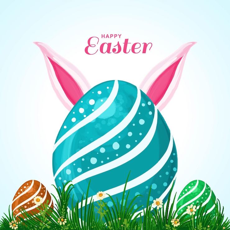 Vettore gratuito priorità bassa realistica della carta di giorno di pasqua felice