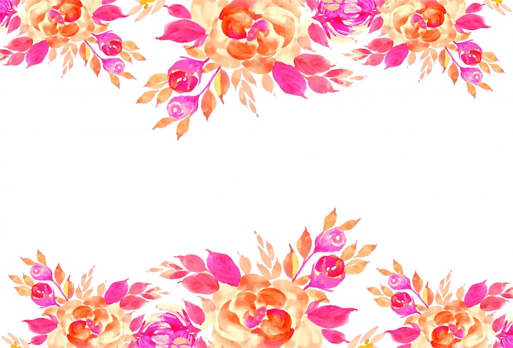 Vettore gratuito priorità bassa variopinta decorativa della scheda dei fiori dell'acquerello