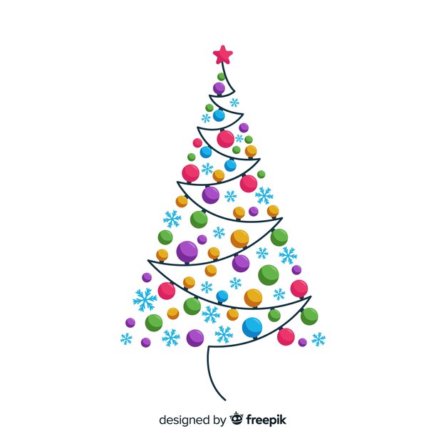 Priorità bassa variopinta dell&#39;albero di Natale delle sfere