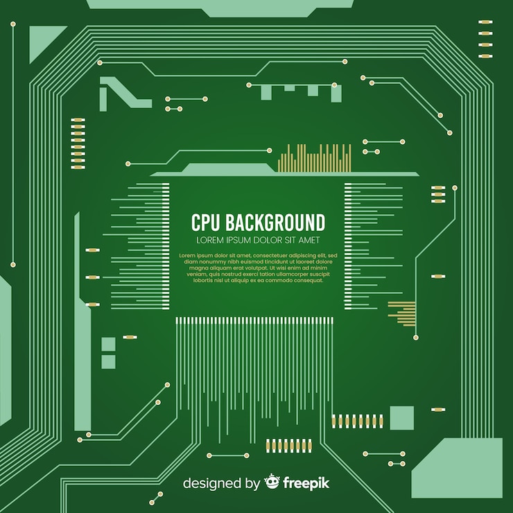 Vettore gratuito priorità bassa verde moderna della cpu