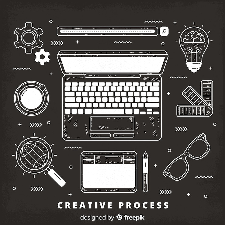 Vettore gratuito processo creativo di progettazione grafica
