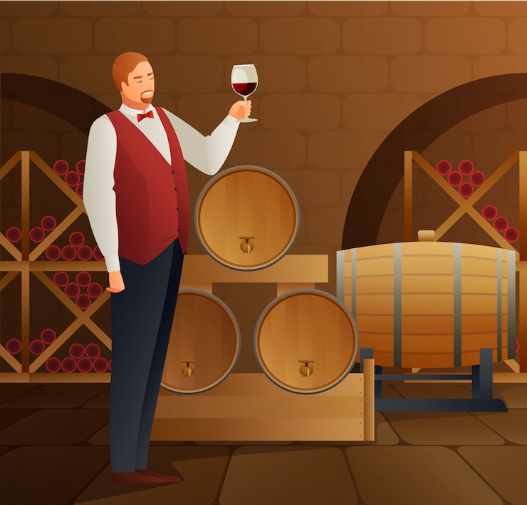 Vettore gratuito produzione di vino
