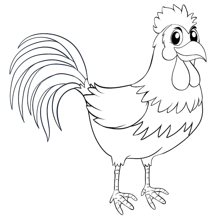 Vettore gratuito profilo animale per pollo