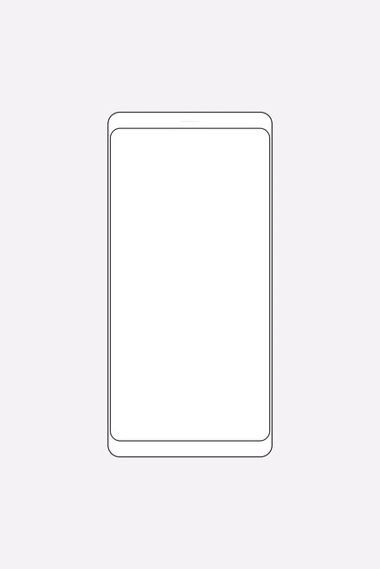 Profilo bianco dello smartphone, illustrazione vettoriale del dispositivo digitale
