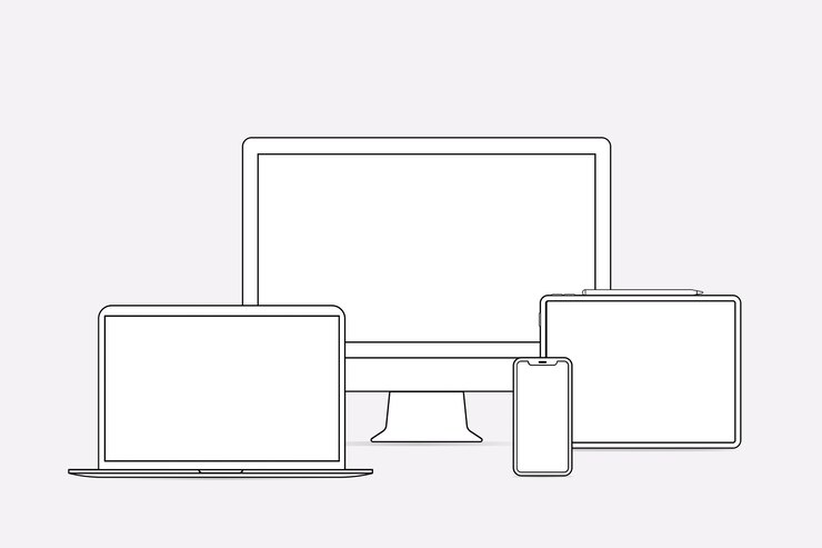 Vettore gratuito profilo del dispositivo digitale, illustrazione vettoriale del dispositivo digitale bianco