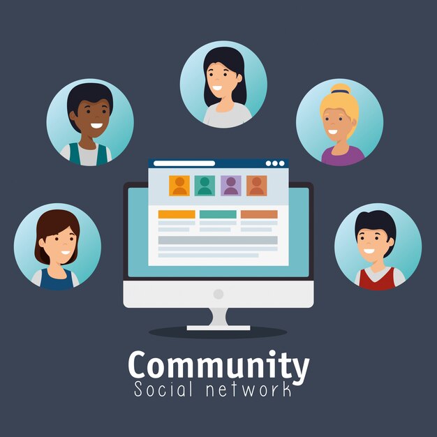 Profilo della community di persone con chat sociale