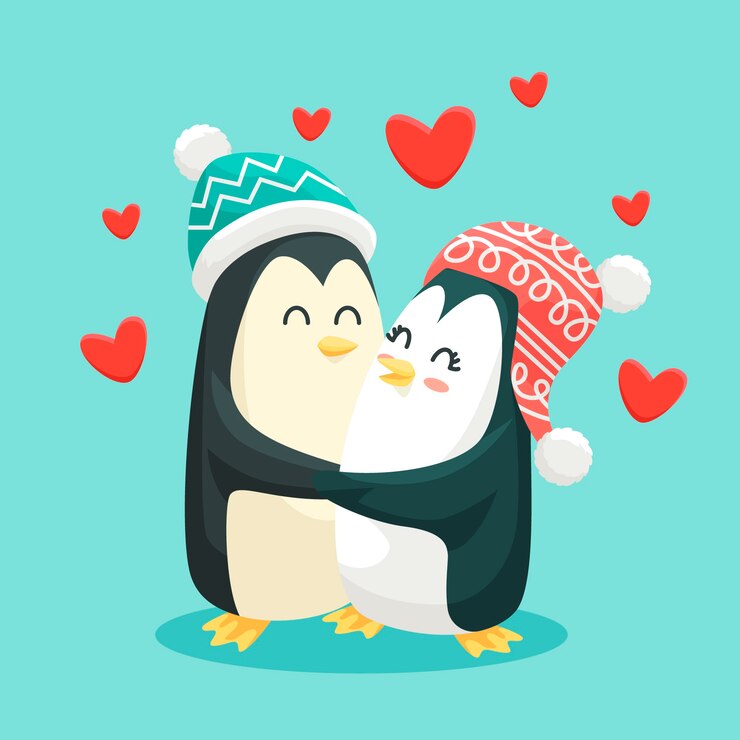 Vettore gratuito progettazione animale delle coppie sveglie di san valentino per l'illustrazione