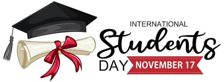 Vettore gratuito progettazione del banner per la giornata internazionale degli studenti