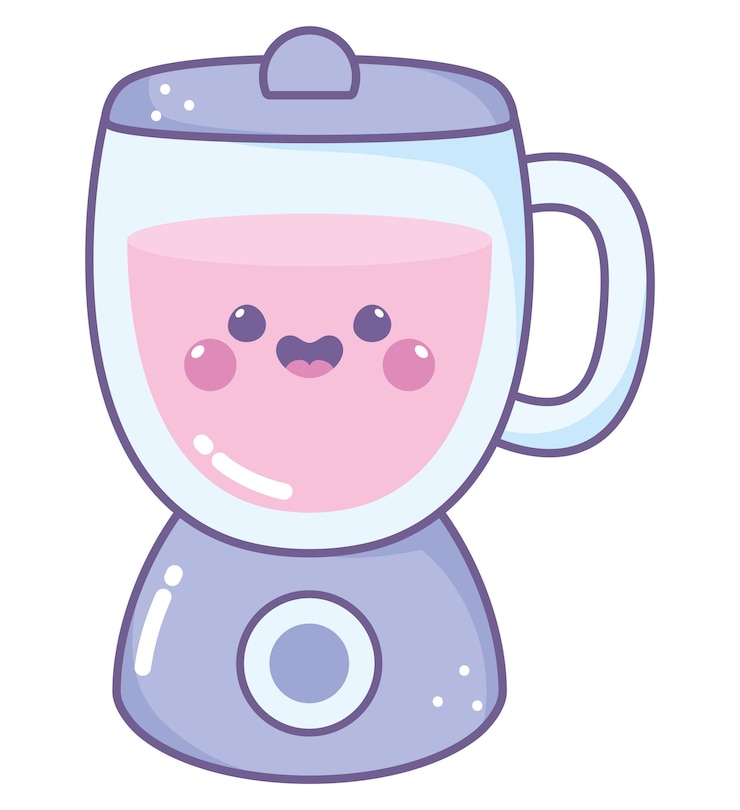 Vettore gratuito progettazione del frullatore kawaii