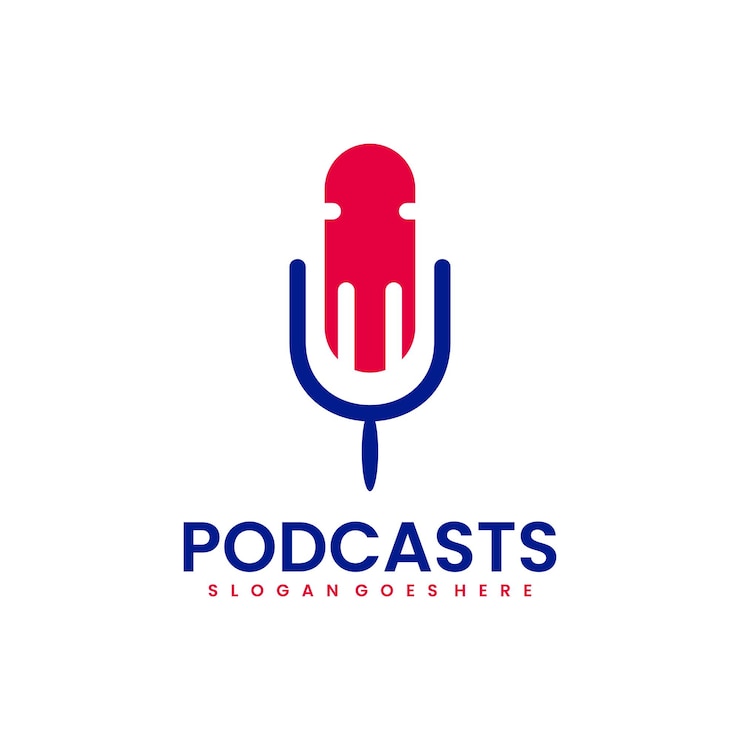 Vettore gratuito progettazione del logo del podcast vettoriale