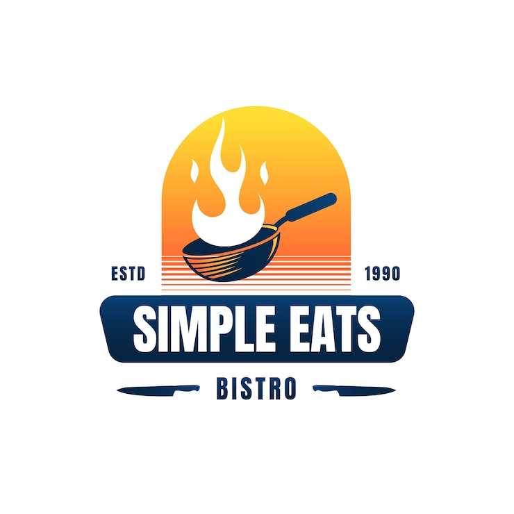 Vettore gratuito progettazione del logo del ristorante gradiente