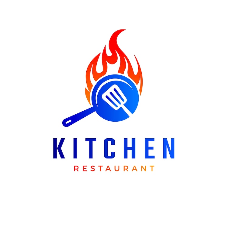 Vettore gratuito progettazione del logo del ristorante gradiente